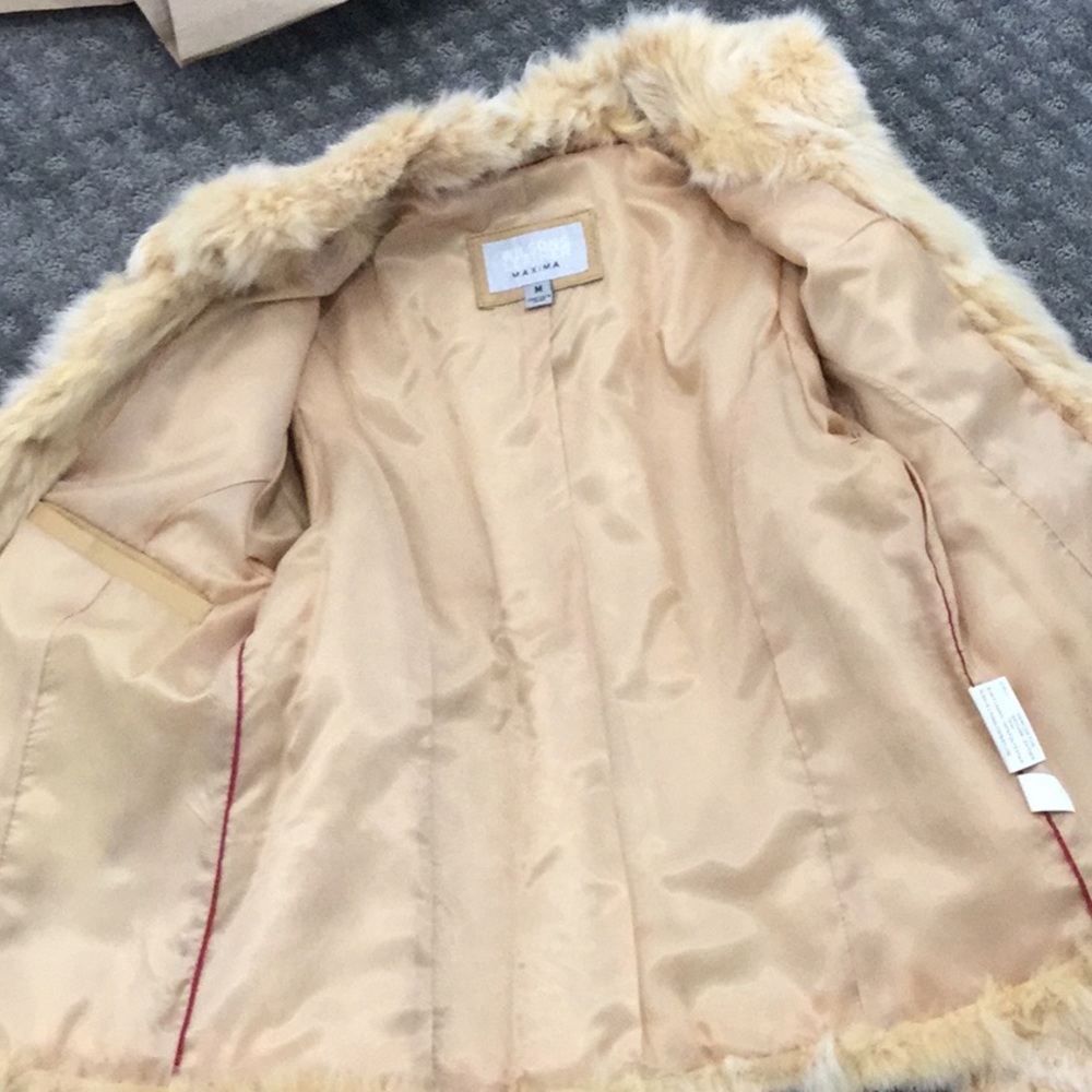 Genuine Rabbit fur and leather trim jacket - Picture 6 of 7